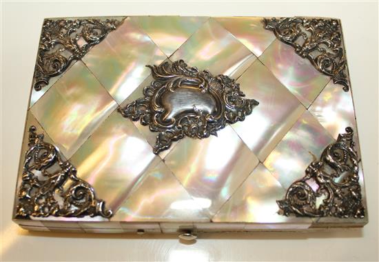 Silver and mother of pearl card case